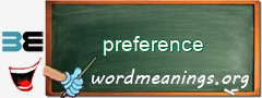 WordMeaning blackboard for preference